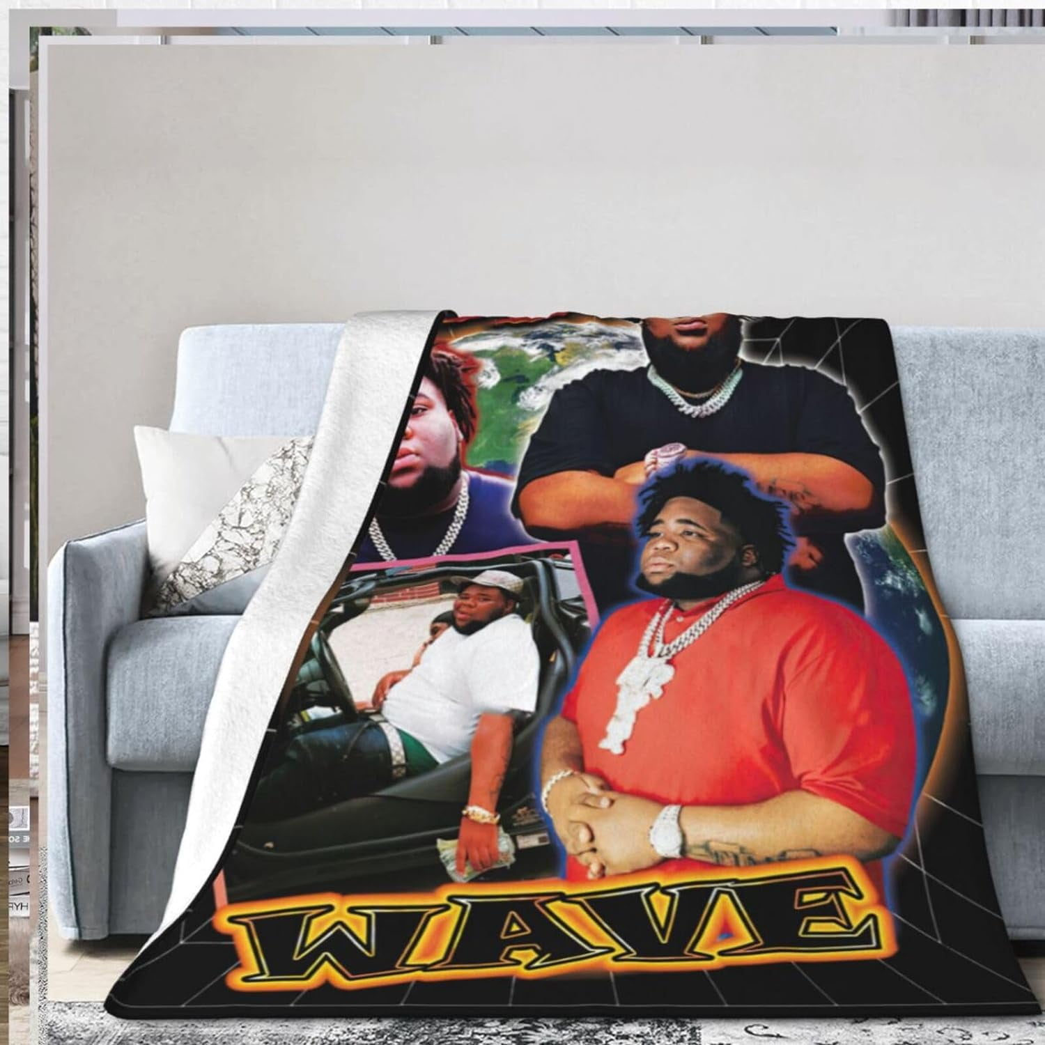 Rods Blanket Rapper Flannel Fleece Waves Blanket Ultra Soft Lightweight ...