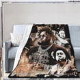 thumbnail image 1 of Rods Blanket Rapper Flannel Fleece Waves Blanket Ultra Soft Lightweight Throw Blanket for Bed Couch Living Room Black 60"x50", 1 of 5