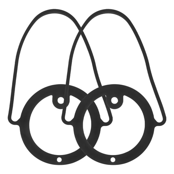 HONMEET 2-Pack Black Silicone Handle Straps for Carrying Water Bottles and Mugs, Outdoor Travel Accessories, and Lightweight