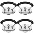 thumbnail image 1 of HONMEET 4 Pcs Rodshake Black Stainless Steel Heat Resistant Pot Lid Handle Replacement Comfortable Grip Durable Universal Design 2.2×1.9×1.5in, 1 of 8