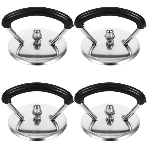 HONMEET 4 Pcs Rodshake Black Stainless Steel Heat Resistant Pot Lid Handle Replacement Comfortable Grip Durable Universal Design 2.2×1.9×1.5in
