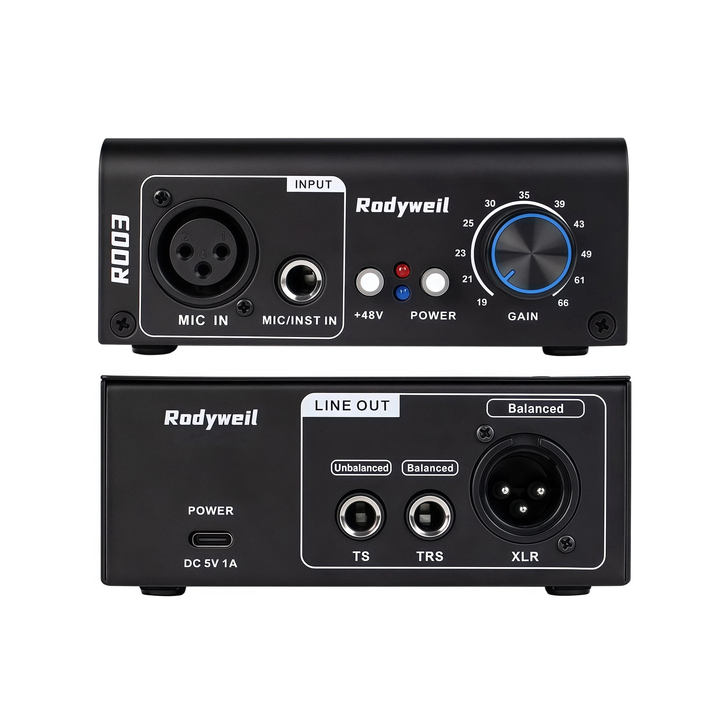 Rodyweil 2026 Upgraded RO03 Mic Preamp, -120db EIN Ultral Low Noise ...