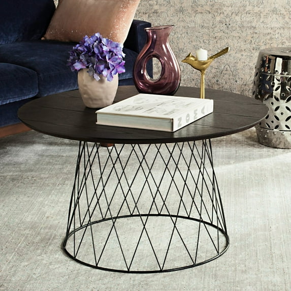 Roe 31.5" Round Retro Mid Century Coffee Table, Multiple Colors