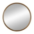 thumbnail image 1 of Roe 32 Inch Wall Mounted Round Mirror, Modern Brown Pine Wood Frame- Saltoro Sherpi, 1 of 5