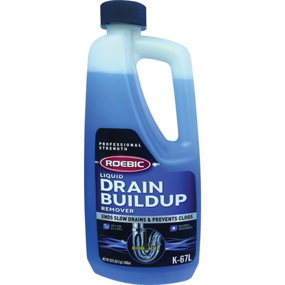 Roebic Liquid Drain Buildup Remover, Exclusive Bacteria Ends Slow Drains and Prevents Clogs, 32 Ounces K-67L-Q