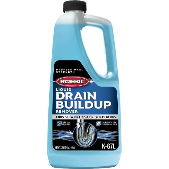 Roebic Liquid Drain Buildup Remover, Exclusive Bacteria Ends Slow Drains and Prevents Clogs, 32 Ounces K-67L-Q