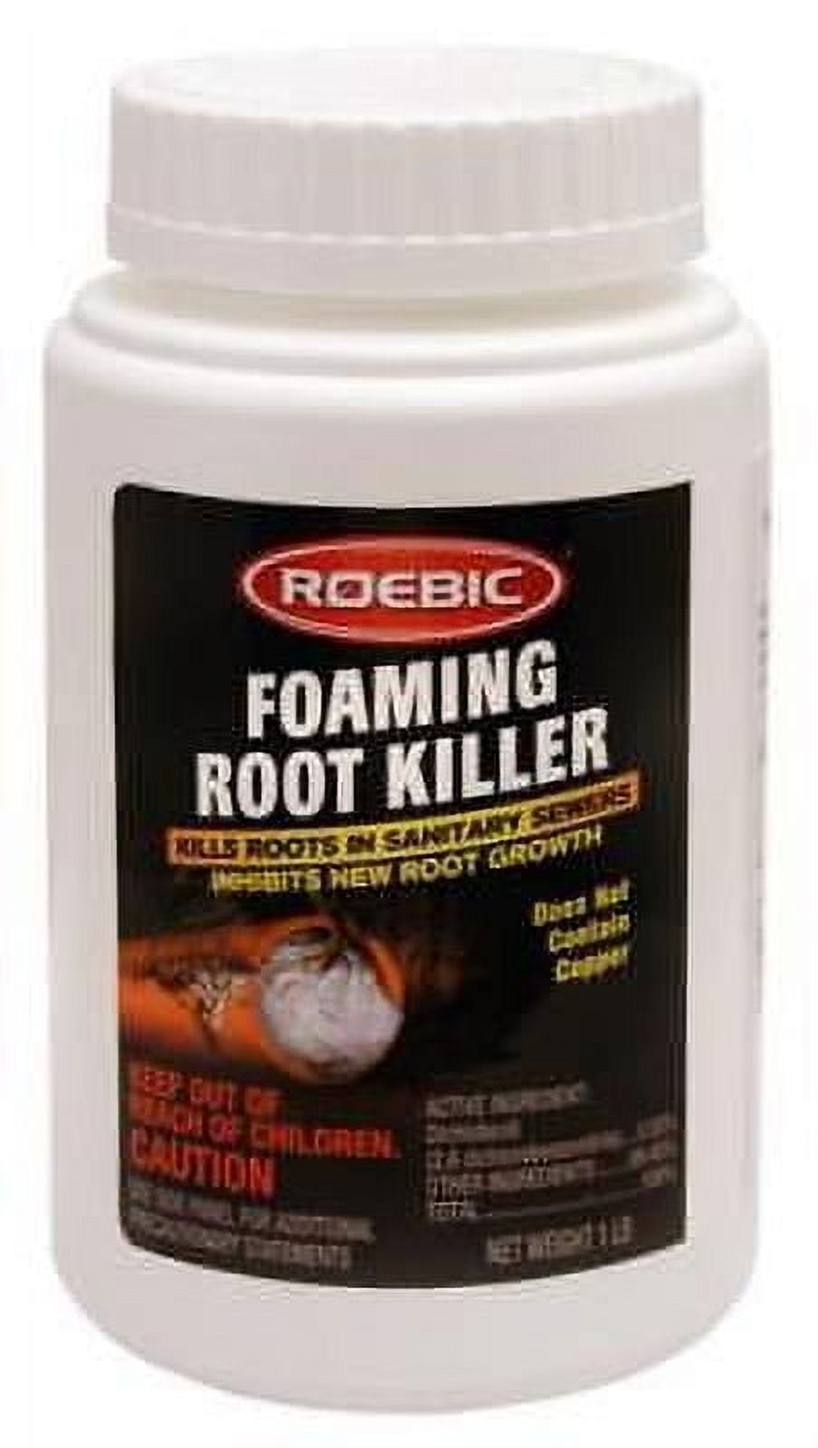 ROEBIC LABORATORIES Roebic Tree Root Killer, Foaming Chemical Drain and Sewer Line Pipe Clog Remover, Safe for Bathroom Toilet, White Granules, 1 lb