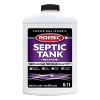 Roebic K-37 Liquid Septic Tank Treatment, Drain Clog Remover with Bacteria Enzymes, Safe for Bathroom Toilet, Treats 500 Gallons, 32 Fl Oz