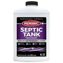 Roebic K-37 Liquid Septic Tank Treatment, Drain Clog Remover with Bacteria Enzymes, Safe for Bathroom Toilet, Treats 500 Gallons, 32 Fl Oz