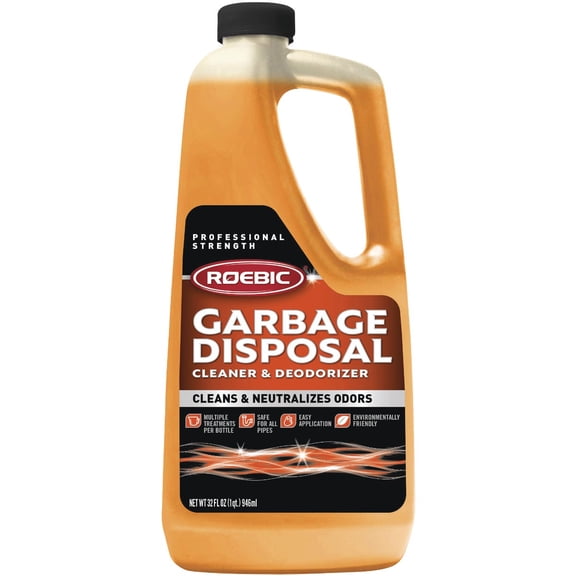 Roebic K-27 Garbage Disposal Cleaner, Liquid Sink and Sewer Drain Deodorizer with Bacteria Enzymes, Kitchen Odor Eliminator, 32 fl oz