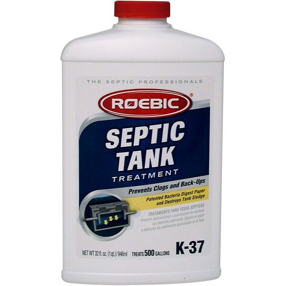 Roebic Septic Treatment K-37 - Liquid Bacterial Formula - 32 Ounce Bottle