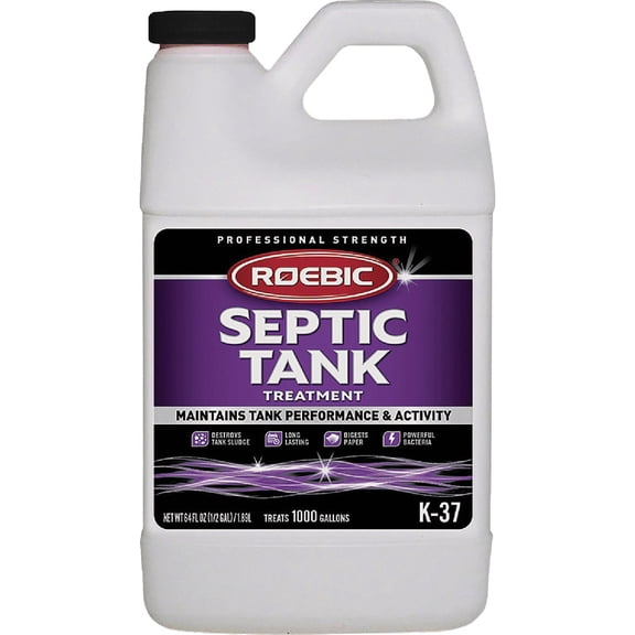Roebic K-37-Q Septic Tank Treatment: Removes Clogs, Environmentally Friendly Bacteria Enzymes, Safe for Toilets, 32 Fl Oz - Lasts 1 Year, 32 Ounces