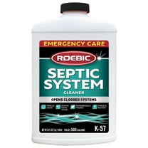 Roebic K-57 Septic System Drain Cleaner, Liquid Septic Tank Pipe Clog Remover with Bacteria Enzymes, Safe for Bathroom Toilet, Treats 500 Gallons, 32 oz