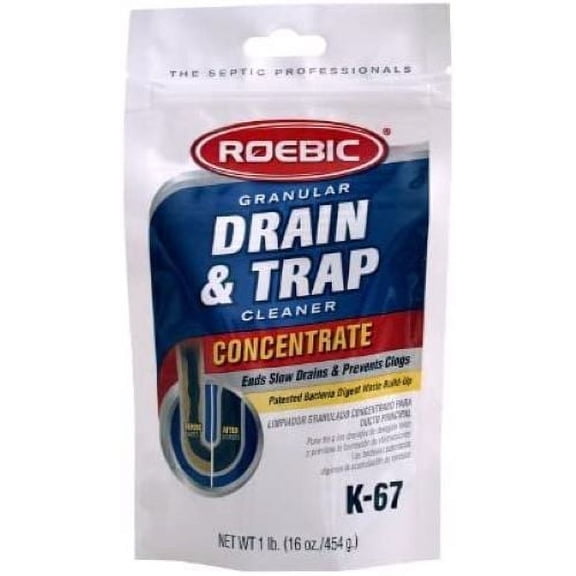 Roebic K-67GDB-12 16 oz Pouch of Granular Drain & Trap Buildup Remover - Quantity of 6