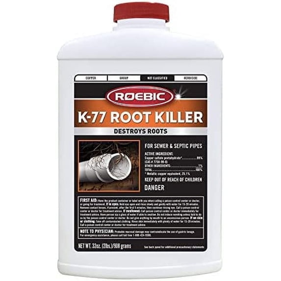 Roebic K-77 Root Killer for Sewer and Septic Systems, Clears Pipes and Stops New Growth, Safe for All Plumbing