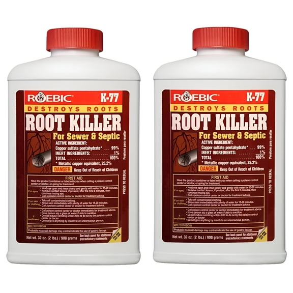 2-pack Roebic Root Killer K-77 - Liquid Root Remover - 2 Pack, 32 Oz Each  Residential Use, Standard Application