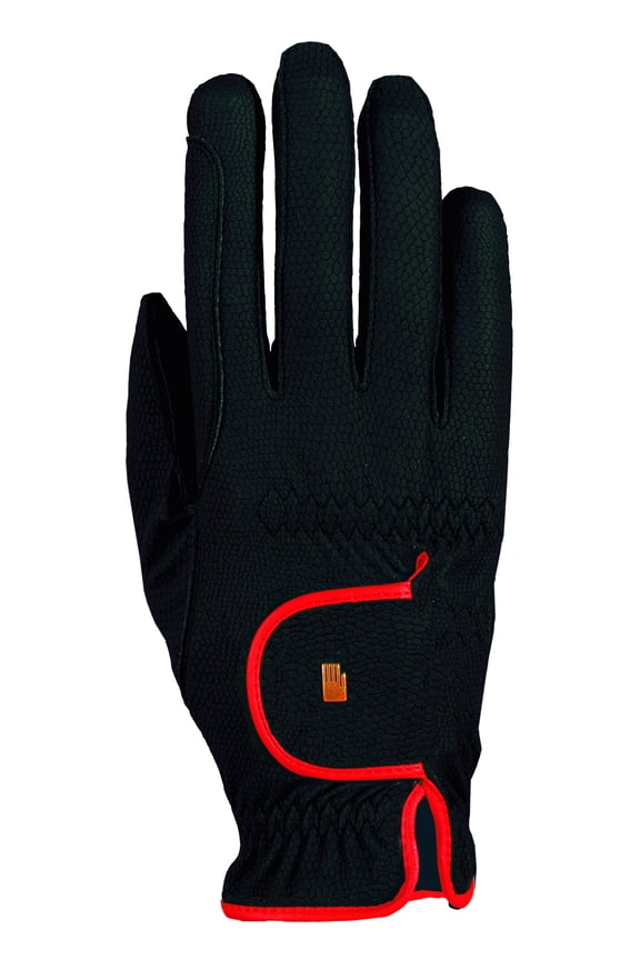 Toklat Lona Women's Performance Equestrian Riding Gloves - Multiple Sizes Black/Red / 7.5