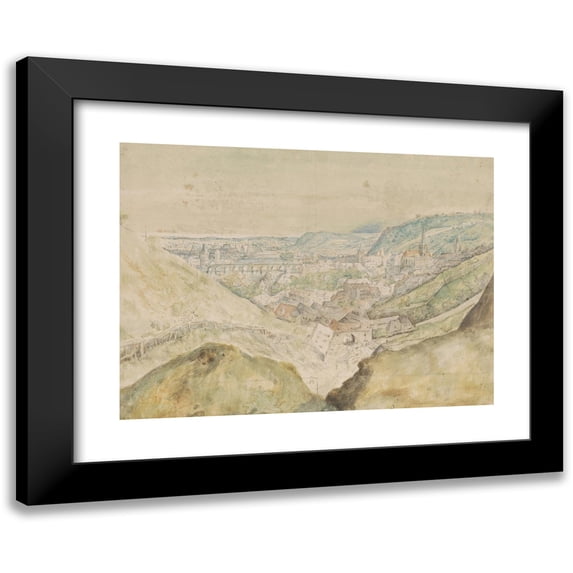 Roelant Savery 18x14 Black Modern Framed Museum Art Print Titled - Prospectus of the City of Prague (1601 - 1605)