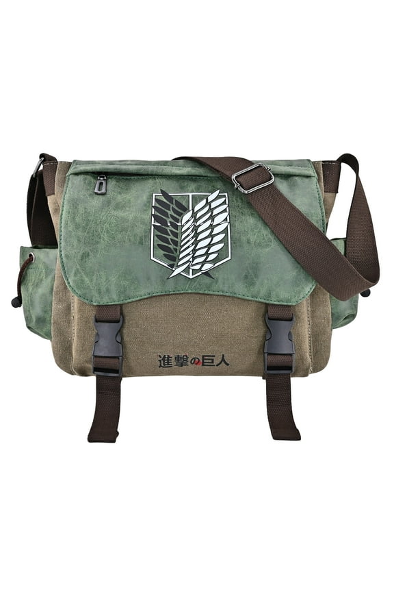 Anime Attack on Titan Messenger Bag Crossbody Bag Survey Corps Canvas Shoulder Bag