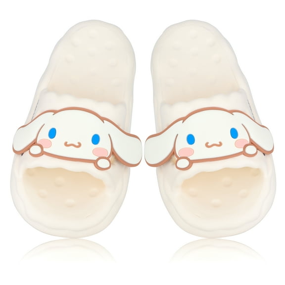 Roffatide Anime Cinnamoroll Slides for Womens House Slides Non-Slip Bathroom Shower Sandals Rubber Slippers White 4-5