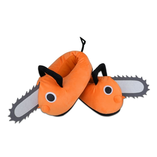 Roffatide Anime Fuzzy Slippers Pochita House Slippers Closed Toe Open