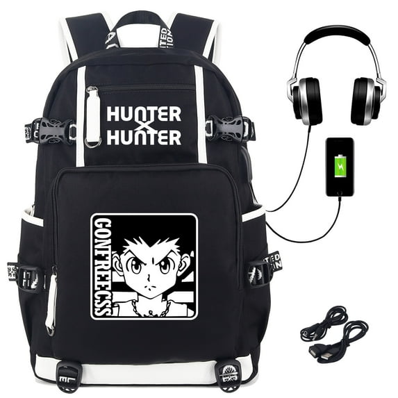 Roffatide Anime Hunter x Hunter Gon Freecss Laptop Backpack with USB Charging Port & Headphone Port