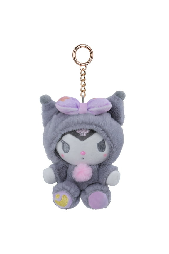 Anime Kuromi Keychain Plush Stuffed Key chain Kawaii Cartoon Figure Key ring Bag Pendant 5.11 inches