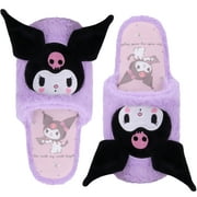 Roffatide Anime Kuromi Slippers Plush Slippers Furry Indoor Slide Slipper Bedroom Shoes House floor Slipper for Women girls