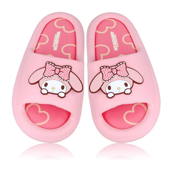 Roffatide Anime Melody Slides for Women Non-Slip Bathroom Shower Sandals Cow Print Rubber Slippers House Slides Pink 6-7
