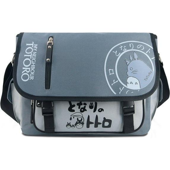 Roffatide Adult Crossbody Bag My Neighbor Totoro Oxford Cloth Messenger Bag, Gray, 1-Piece