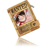 Roffatide Anime Luffy for Boys Bi-Fold Short Faux Leather Wallet with Zip Coin Pocket