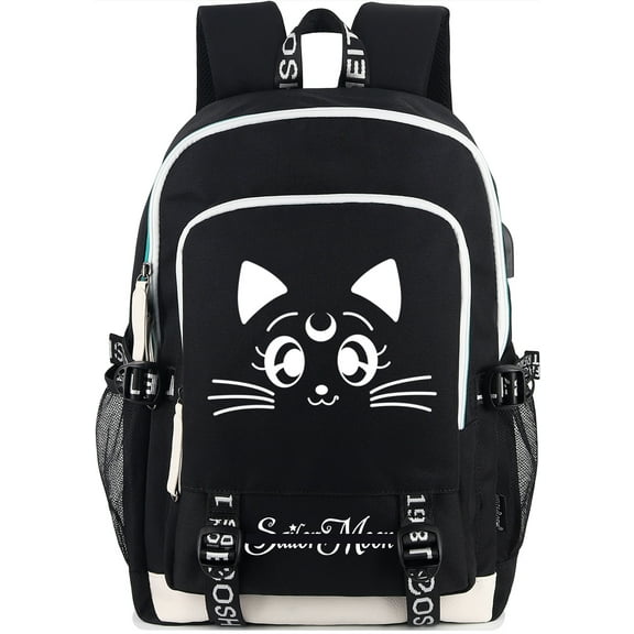Roffatide Anime Sailor Moon Luminous Backpack Laptop Backpack with USB Charging Port And Headphone Port
