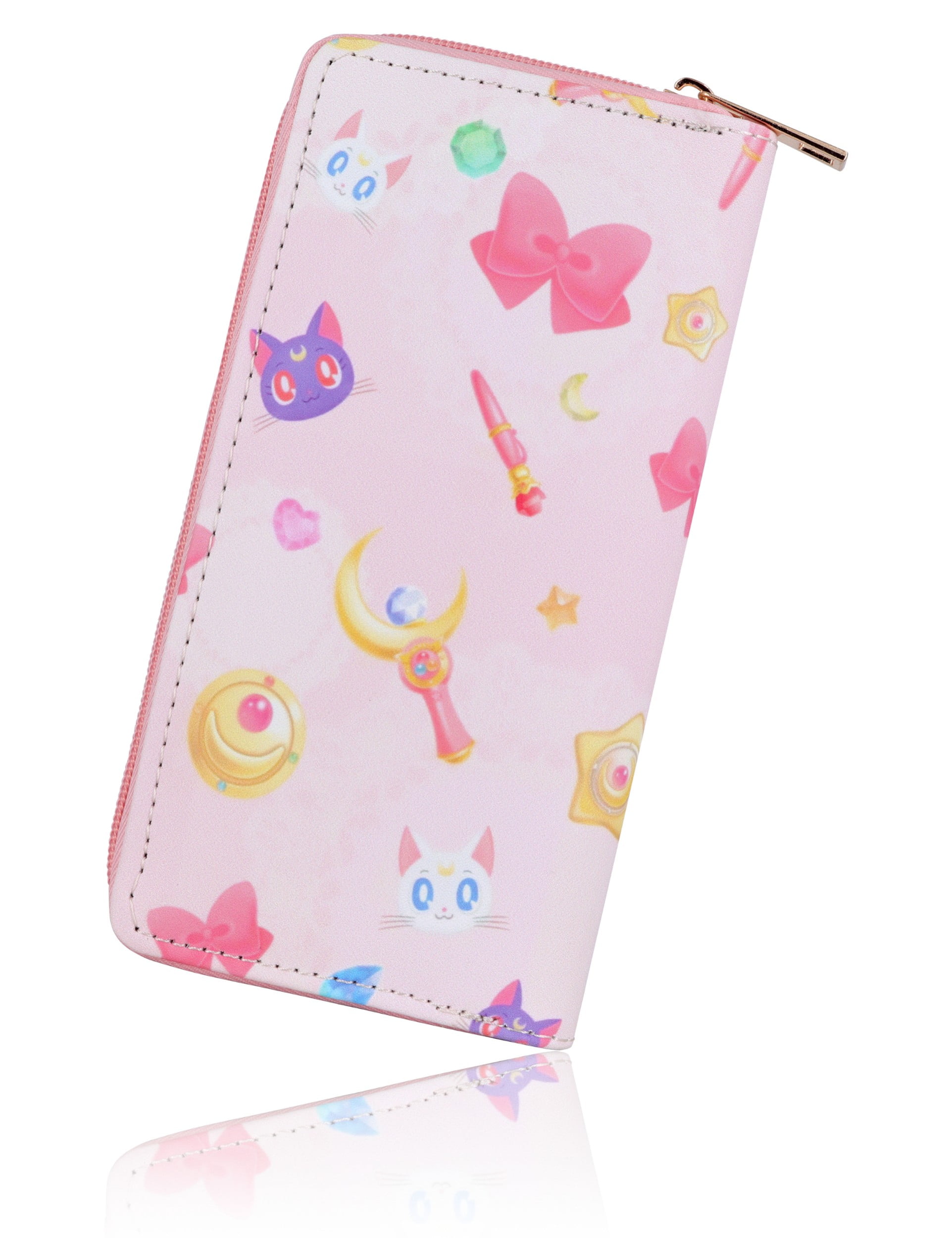 Roffatide Portafoglio Lungo Sailor Moon Anime – Frizione In Ecopelle Con Zip, 19x10 Cm, Grande Capacità Per Telefono E Carte (Nero)