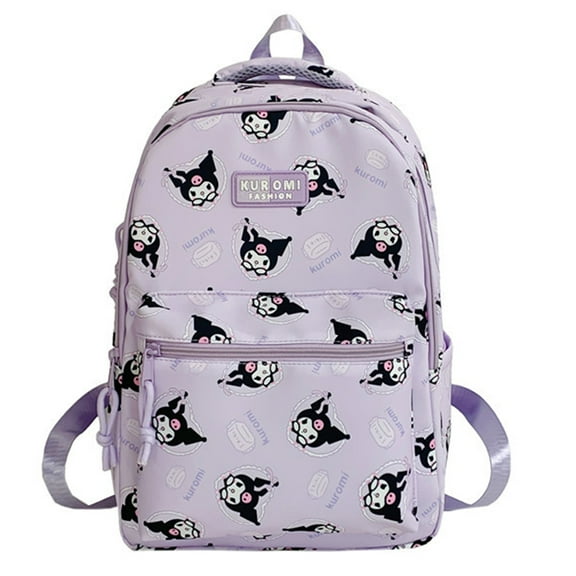 Roffatide Kuromi Anime Backpack with 1 Piece, Purple