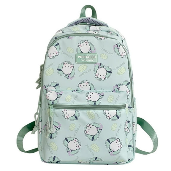 Roffatide Cartoon Pochacco All Over Print Casual Backpack Laptop Backpack Travel Hiking Rucksack Daypack Green