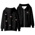 thumbnail image 1 of Roffatide Kuromi Hoodie Sweatshirt Women's Long Sleeve Pullover Kawaii Cartoon Zipper Hooded Sweater, Style 2, S, 1 of 2