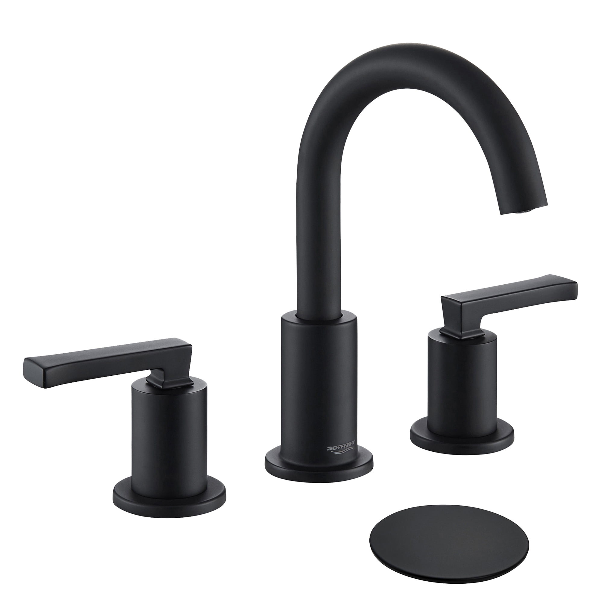 Roffenny 8 inch Widespread Bathroom Faucets Matte Black, Modern Two