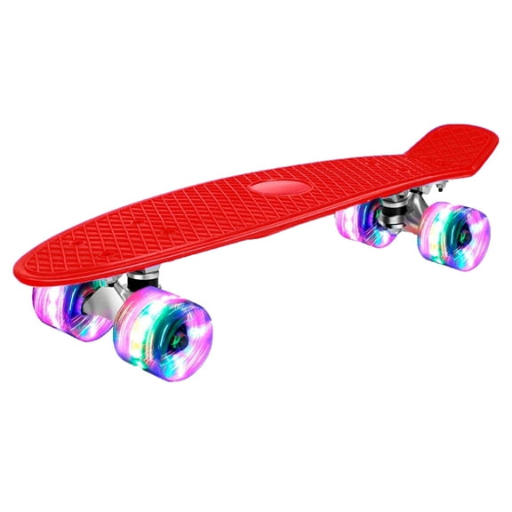 ROFFT Mini Skateboard – LED 2" Wheels, Plastic Deck, for Kids & Adults, Red