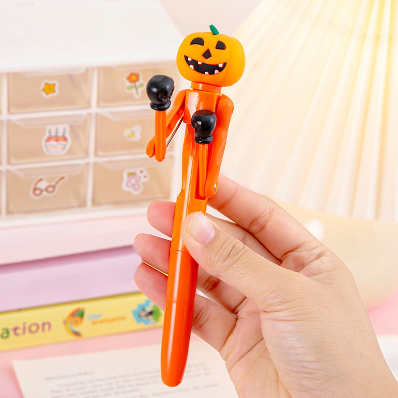 Rofhy 3*Pen,Halloween Creative Boxing Ballpoint Pen Personality Funny Student Interactive Decompression Blue Ballpoint Pen Blue,