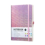 Rofhy Shiny Notebook 1 Pack Glitter Notebook 8.3X5.7” 160 Lined Pages Glitter Never Peel Off Journal forGirls College Ruled A5 Hardcover Notebooks forTeens Women Writing Note Shiny Notebook