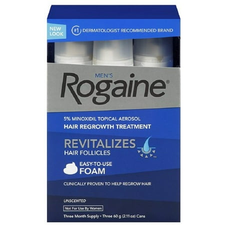 Rogaine Men's Easy-To-Use Foam 6.33 oz, 3 ea (Pack of 2)