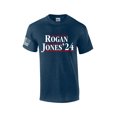 thumbnail image 1 of Rogan Jones '24 Funny Political Mens Short Sleeve T-shirt Graphic Tee-Heather Navy-medium, 1 of 4