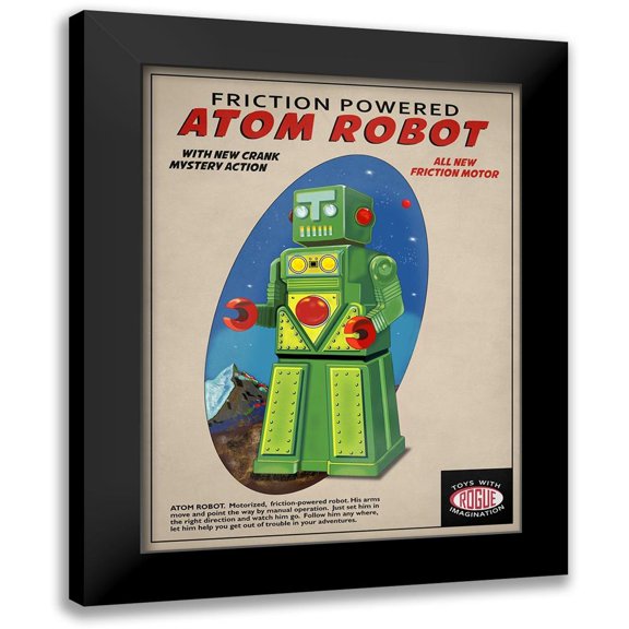 Rogan, Mark 12x14 Black Modern Framed Museum Art Print Titled - Atom Robot
