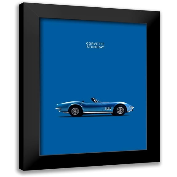 Rogan, Mark 12x14 Black Modern Framed Museum Art Print Titled - Corvette Stingray Blue