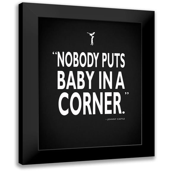 Rogan, Mark 12x14 Black Modern Framed Museum Art Print Titled - Dirty Dancing Baby InA Corner