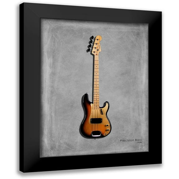 Rogan, Mark 12x14 Black Modern Framed Museum Art Print Titled - Fender Precision Bass 58