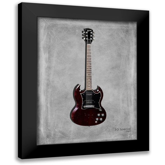 Rogan, Mark 12x14 Black Modern Framed Museum Art Print Titled - Gibson SG Special 1967