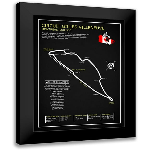 Rogan, Mark 12x14 Black Modern Framed Museum Art Print Titled - Gilles Villeneuve Circuit BL