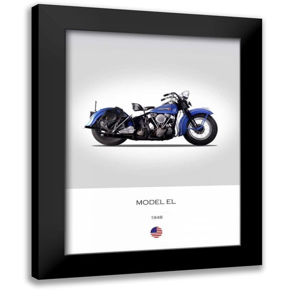 Rogan, Mark 12x14 Black Modern Framed Museum Art Print Titled - Harley Davidson Model EL 1948