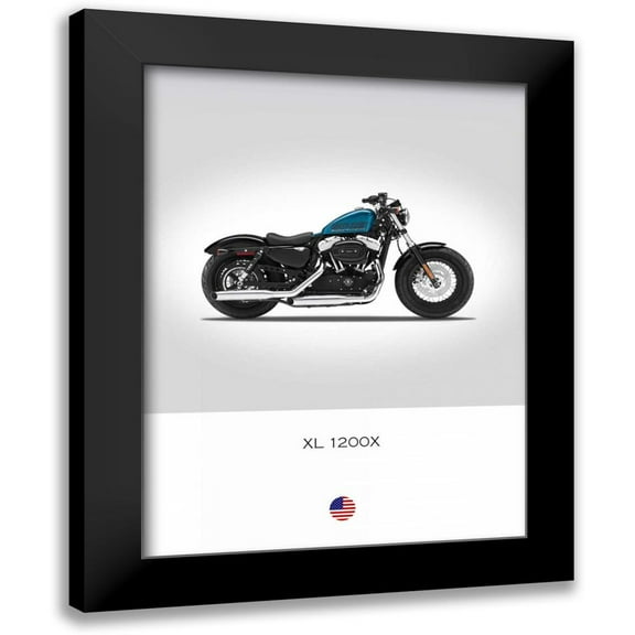 Rogan, Mark 12x14 Black Modern Framed Museum Art Print Titled - Harley Davidson XL 1200X Forty